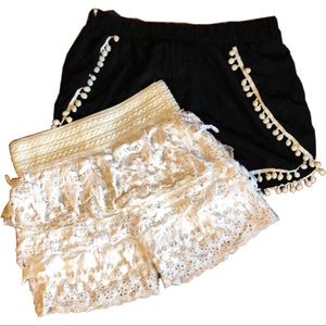 White lace & black tassel short bundle M/L